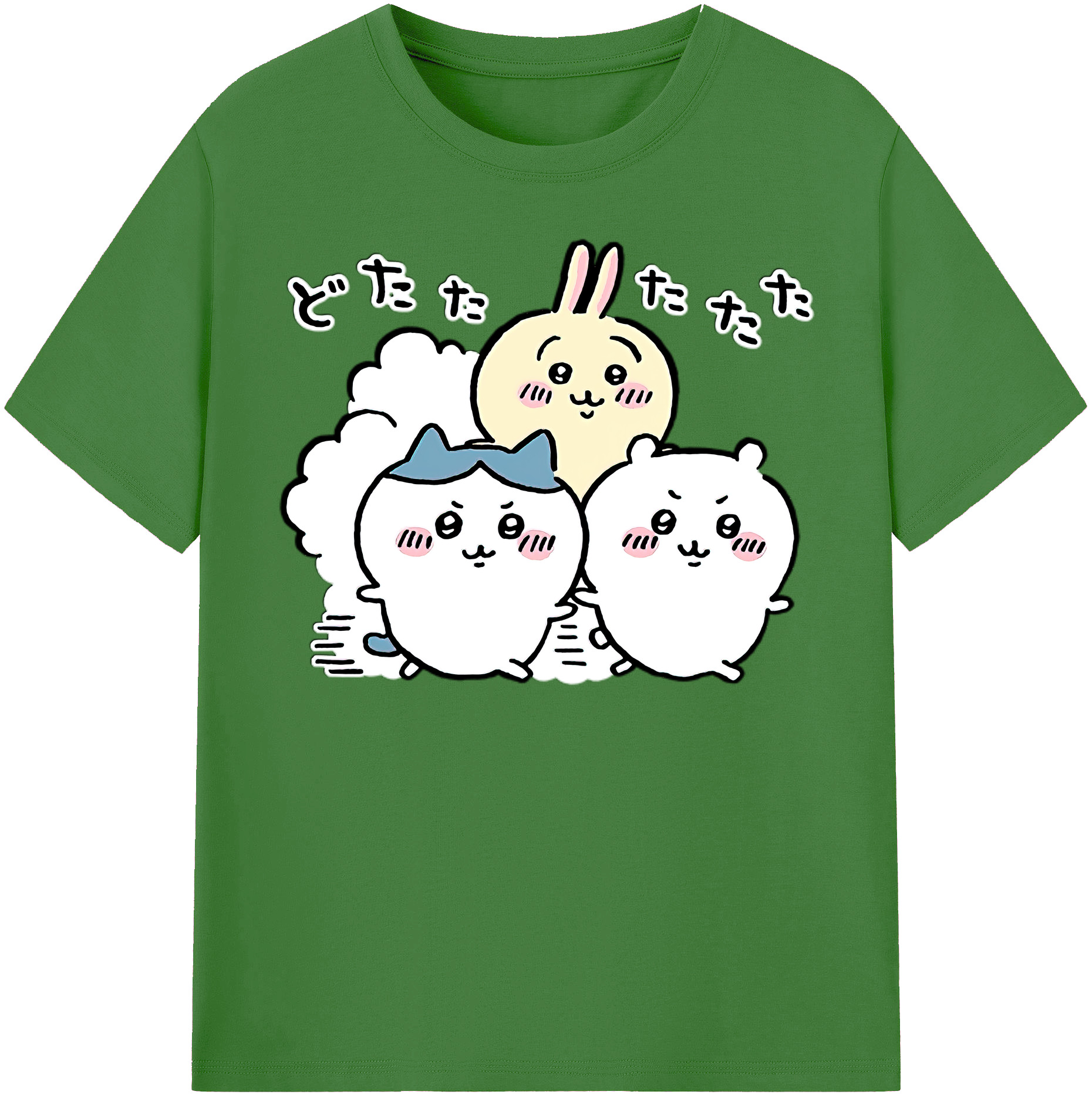 （画像用） ちいかわ ハチワレ Chii-kawa hachiware レディースカジュアルプリントTシャツ（綿100％）